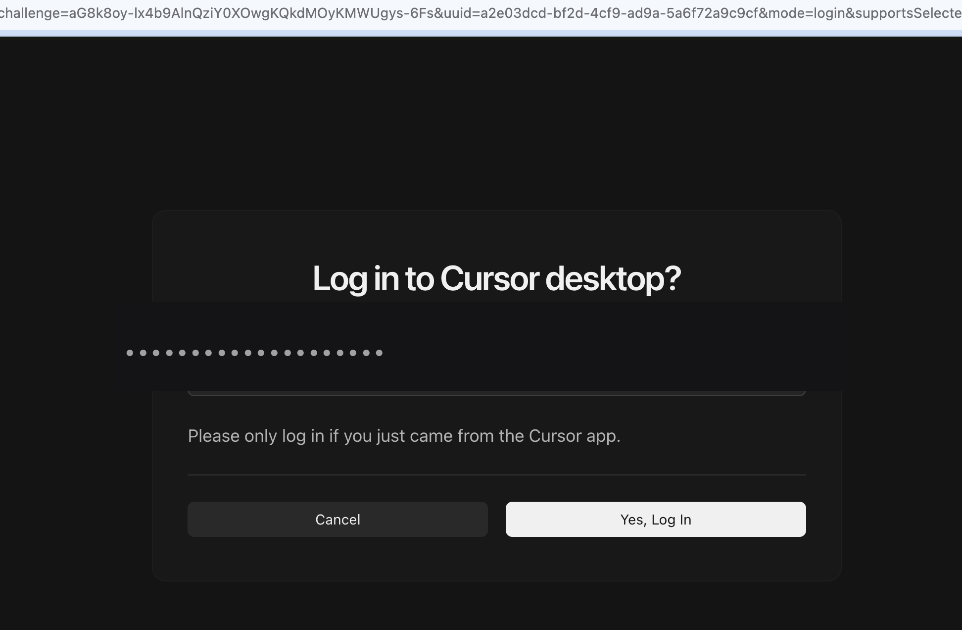 설치 후 나타나는 Cursor 로그인·환영 화면입니다.